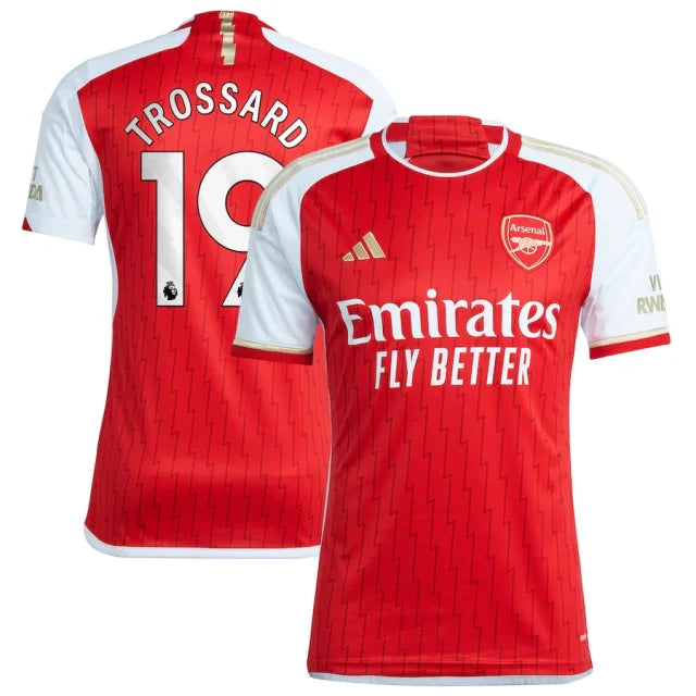 Camisa Arsenal I Titular 23/24 - Adidas Torcedor Masculina - Personalizada TROSSARD N° 19 - Paixao de Torcedores