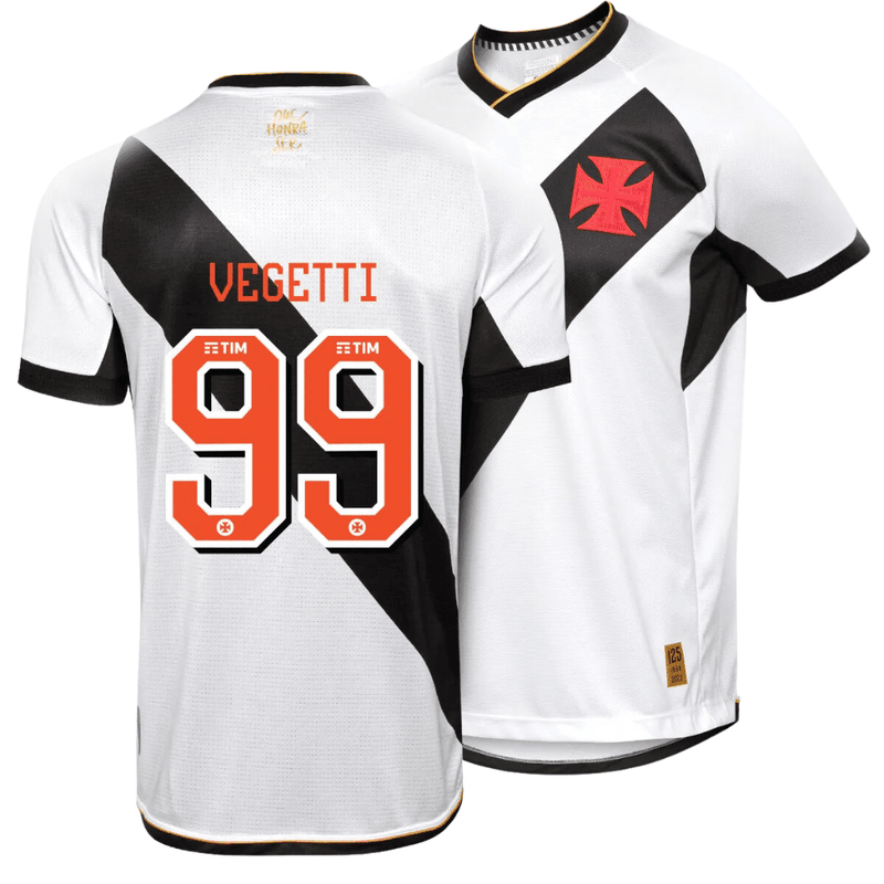 Camisa Vasco da Gama II Reserva 23/24 - Kappa Torcedor Masculina - Personalizada VEGETTI N°99 - Paixao de Torcedores