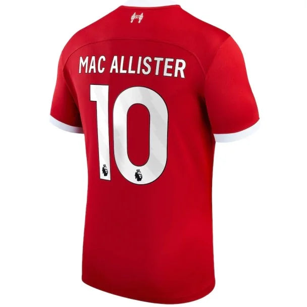 Camisa Liverpool I Titular 23/24 - Nike Torcedor Masculina - Personalizada MAC ALLISTER N°10 - Paixao de Torcedores