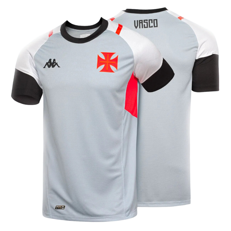 Camisa Vasco da Gama Treino 23/24 - Kappa Torcedor Masculina - Cinza - Paixao de Torcedores