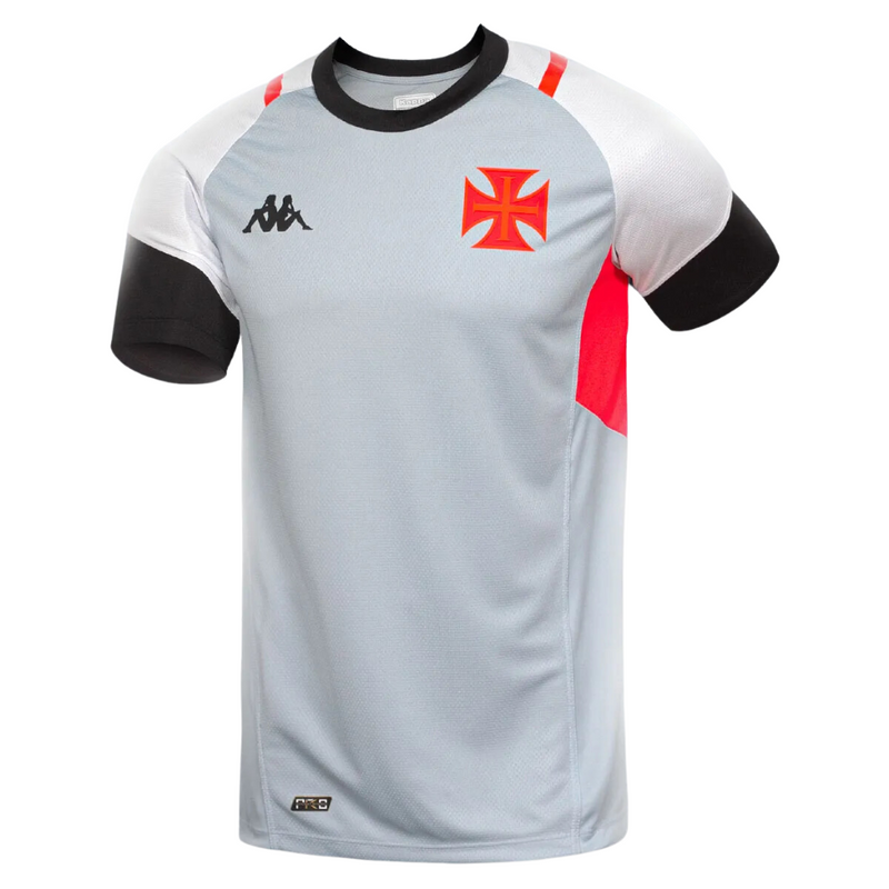 Camisa Vasco da Gama Treino 23/24 - Kappa Torcedor Masculina - Cinza - Paixao de Torcedores