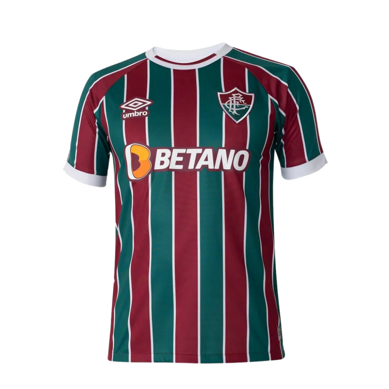 Camisa Fluminense I Titular 2023-24 - Umbro Torcedor Masculina - Vinho+Verde - Paixao de Torcedores