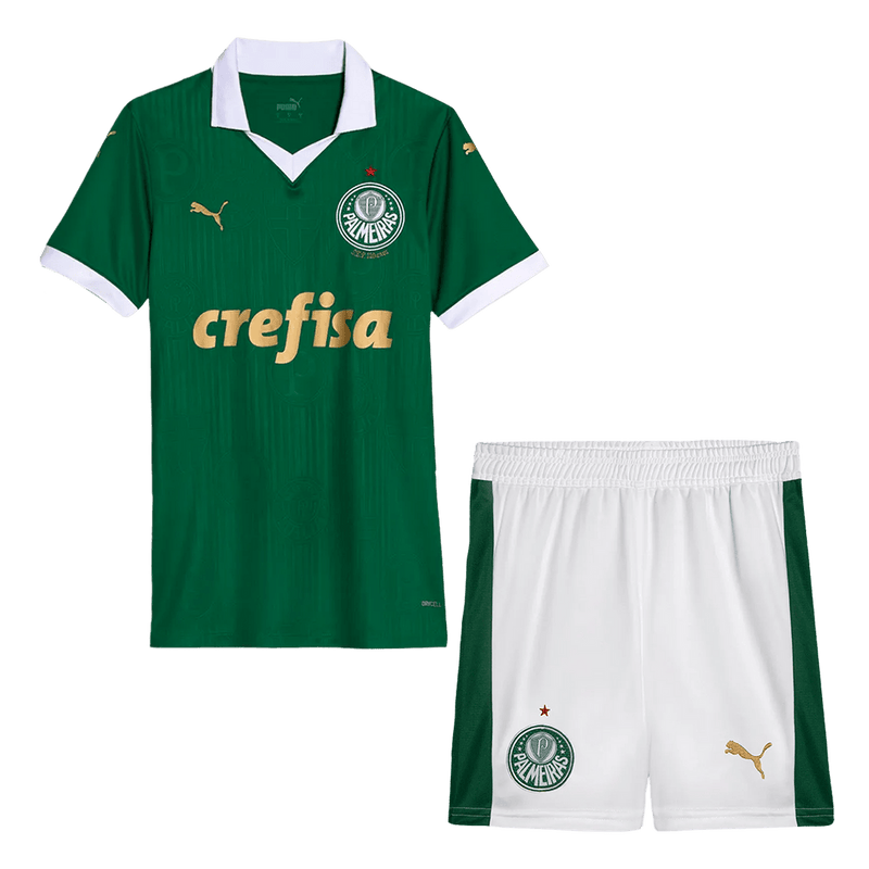 Conjunto infantil Palmeiras Titular Uniforme 2024/25 Puma