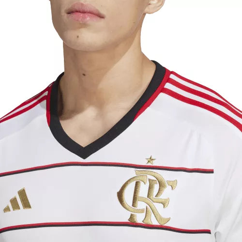 Camisa Flamengo II Reserva 23/24 - Adidas Torcedor Masculina - Branca com dourado - Paixao de Torcedores