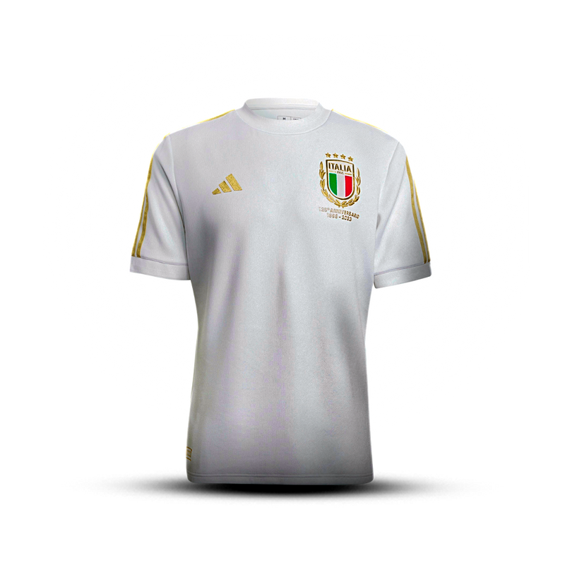 Camisa Italia Especial 125 anos 1898-2023 - Adidas Torcedor Masculina - Branca com dourado - Paixao de Torcedores