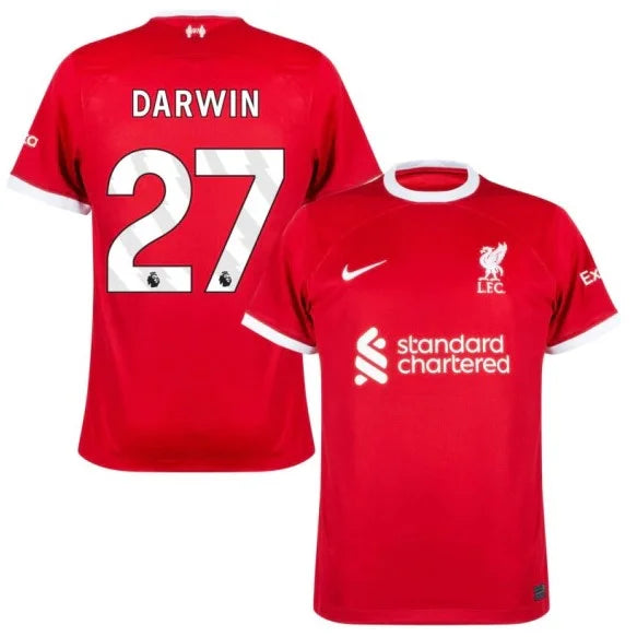 Camisa Liverpool I Titular 23/24 - Nike Torcedor Masculina - Personalizada DARWIN N° 27 - Paixao de Torcedores