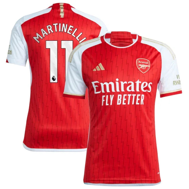 Camisa Arsenal I Titular 23/24 - Adidas Torcedor Masculina - Personalizada MARTINELLI N° 11 - Paixao de Torcedores