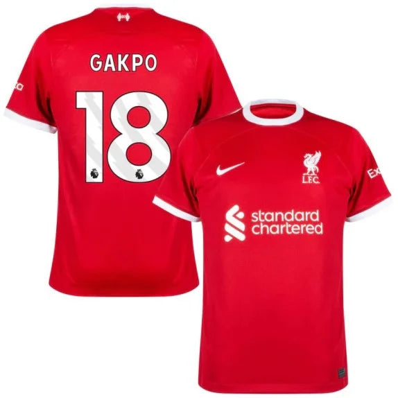 Camisa Liverpool I Titular 23/24 - Nike Torcedor Masculina - Personalizada GAKPO N° 18 - Paixao de Torcedores