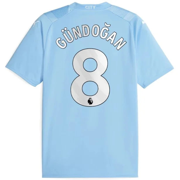 Camisa Manchester City Titular I 23/24 - Puma Torcedor Masculina Personalizada GUNDOGAN N°8 - Paixao de Torcedores