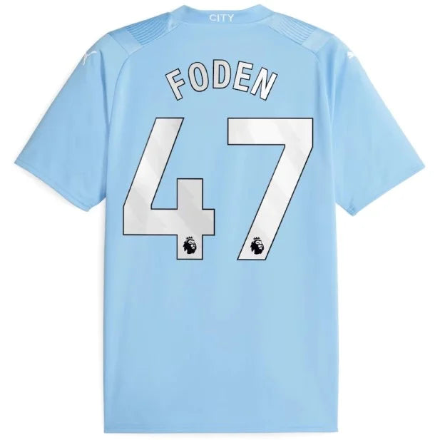 Camisa Manchester City Titular I 23/24 - Puma Torcedor Masculina Personalizada FODEN N°47 - Paixao de Torcedores
