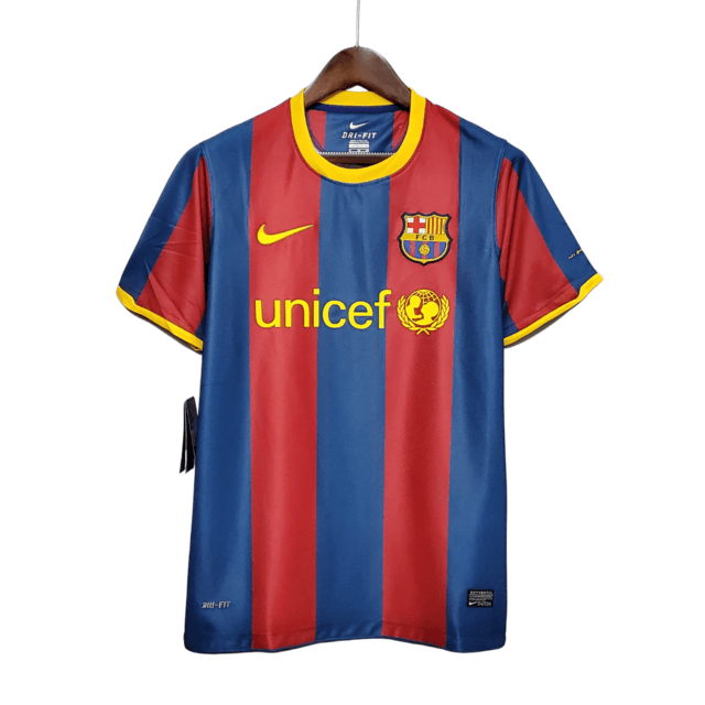 Camisa Barcelona Retrô Home 10/11 Torcedor Nike Masculina - Vermelho e Azul - Paixao de Torcedores