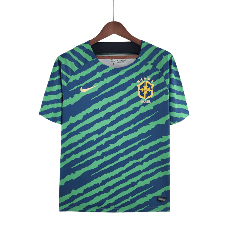 Camisa Brasil pré jogo 22/23  Nike Masculina - Azul - Paixao de Torcedores