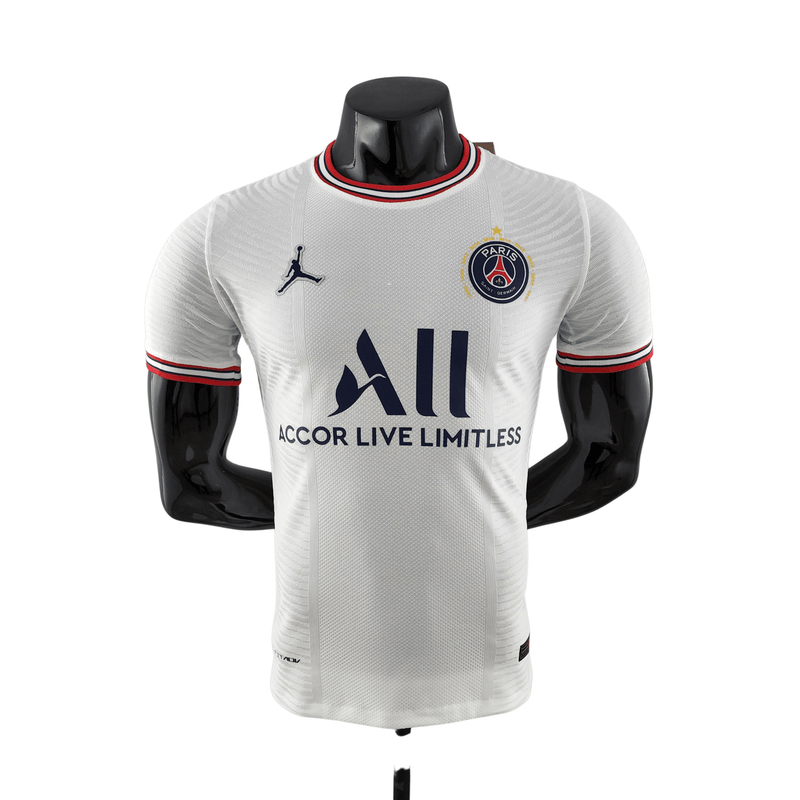 Camisa PSG Jordan IIII  21/22 Versão Jogador Nike Jordan Masculina - Branca - Paixao de Torcedores