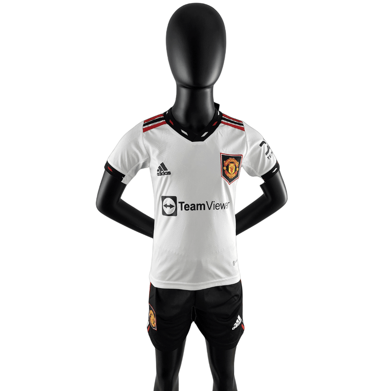 Kit infantil Manchester United Away 2022/23 Adidas - Paixao de Torcedores