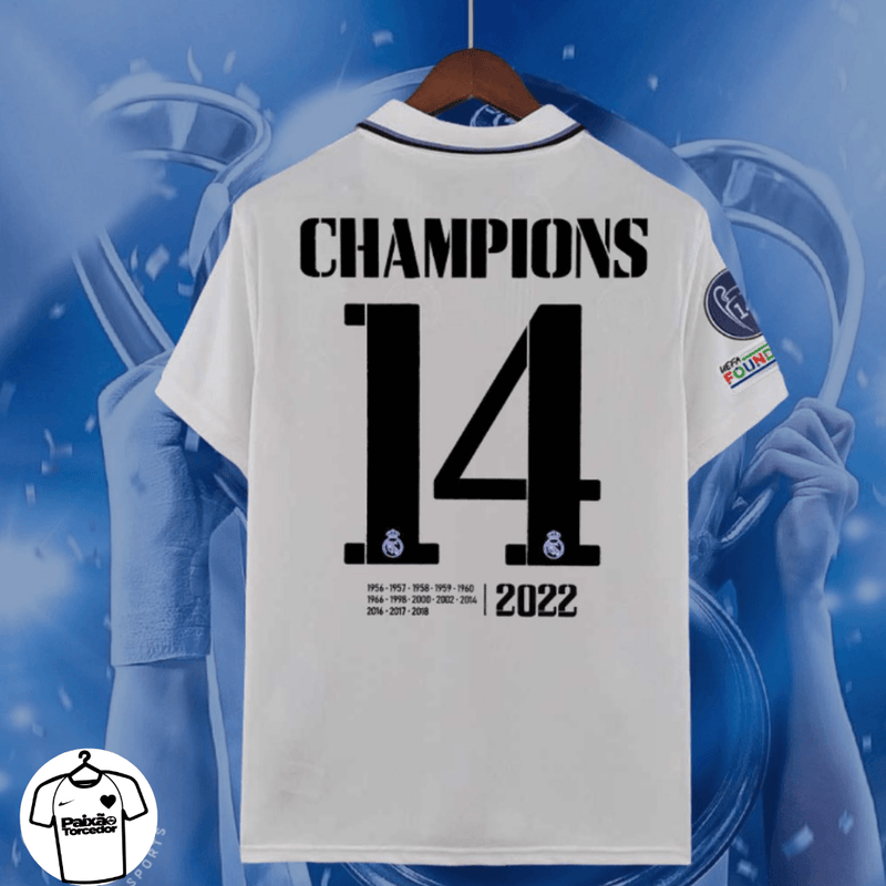 Camisa Real Madrid Home 2022/23 - Edição Especial Champions - Paixao de Torcedores
