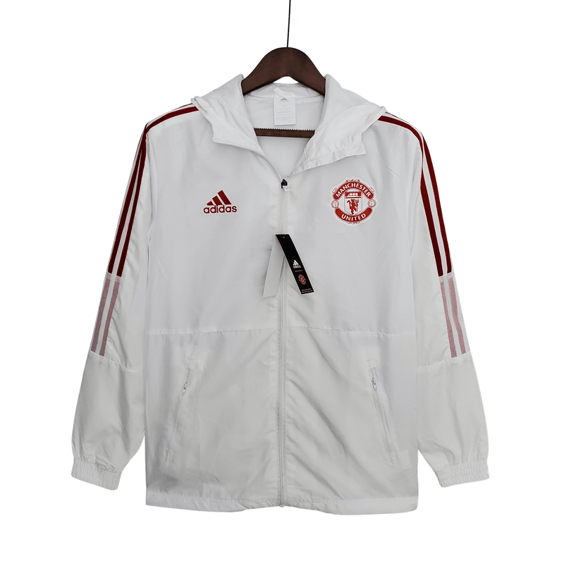 Corta Vento Manchester United Adidas Branco 2022 - Paixao de Torcedores