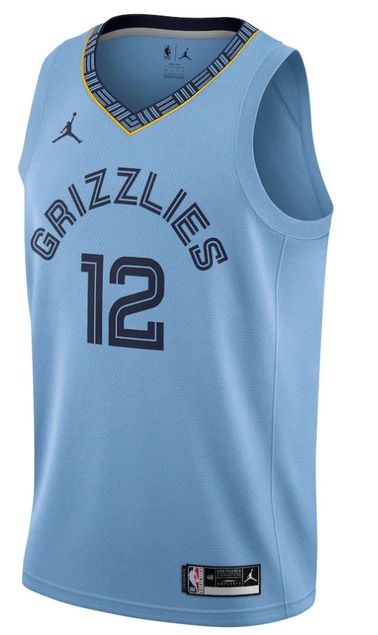 Regata Memphis Grizzlies Ja Morant 20/21 Nº12 - Torcedor Masculina - Azul claro e Azul escuro - Paixao de Torcedores