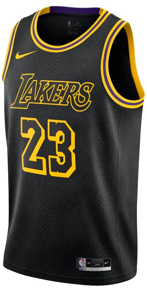 Regata Los Angeles Lakers LeBron James 20/21 Nº23 - Torcedor - Masculina - Preto e Amarelo - Paixao de Torcedores