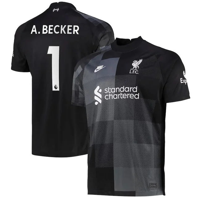Camisa Liverpool Goleiro Preta A.Becker  Torcedor 2122 - Paixao de Torcedores