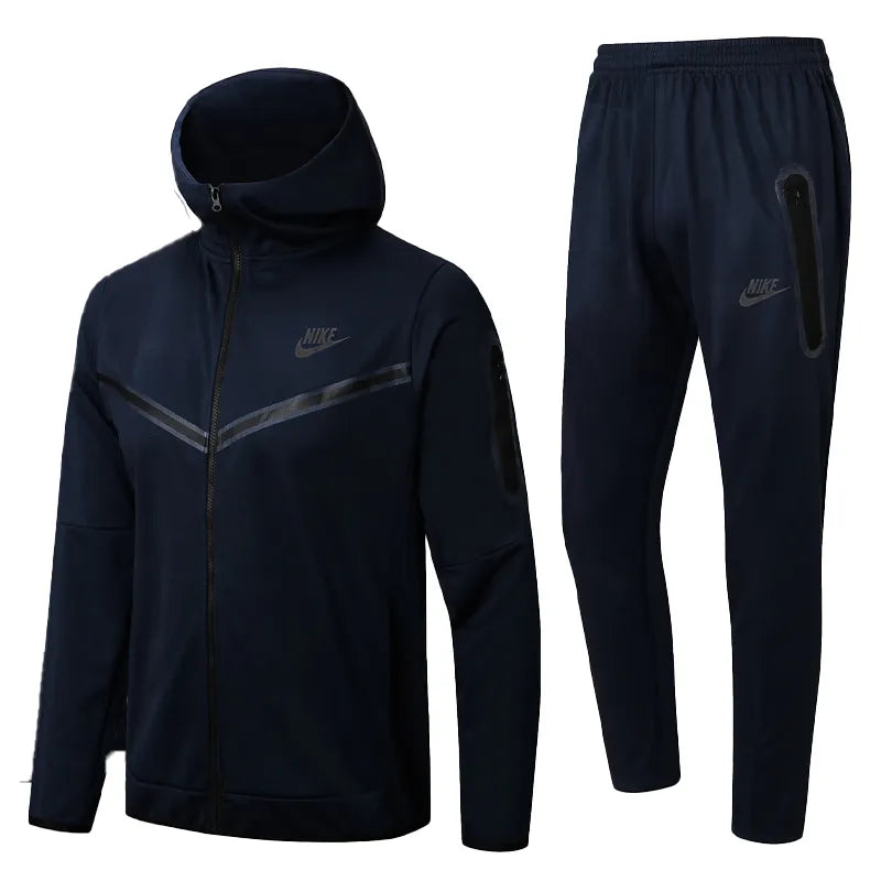 Conjunto Nike Tech Fleece Cinza - Azul Escuro - Paixao de Torcedores