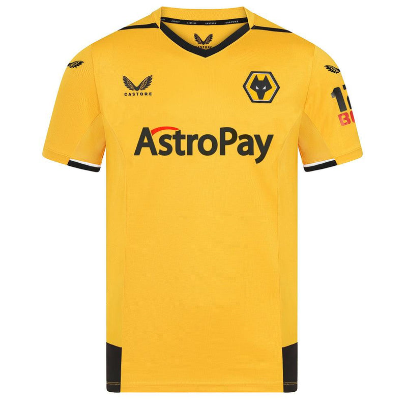 Camisa Wolverhampton Home 22/23 - Torcedor - Masculina - Amarelo e Preto - Paixao de Torcedores