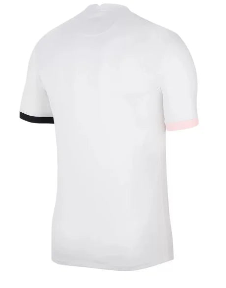 Camisa Paris Saint-Germain Away 2122 Personalizada - Torcedor Masculina - Branco e Rosa - Paixao de Torcedores