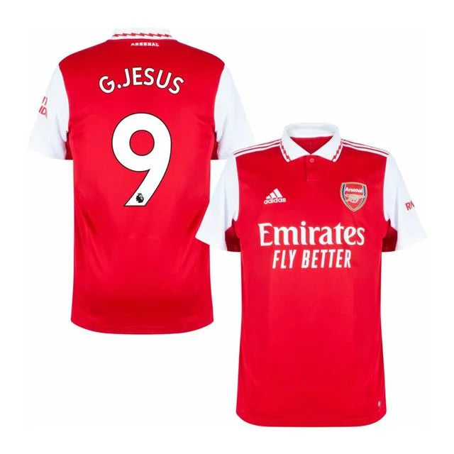 Camisa Arsenal home 22/23 - Torcedor Adidas - Personalizada G.JESUS n° 9 - Paixao de Torcedores