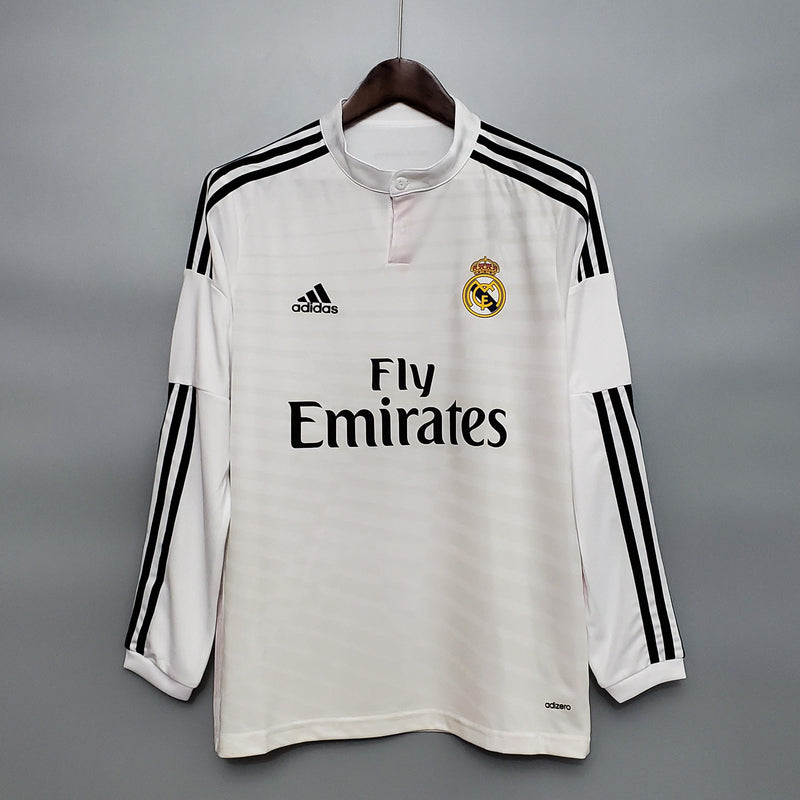Camisa Real Madrid Retro 2014/15 manga longa - Adidas Branca - Paixao de Torcedores