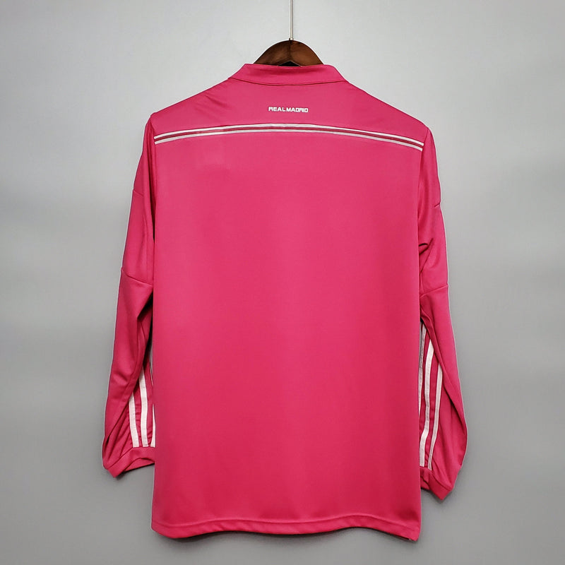 Camisa Real Madrid Retro 2014/15 manga londa - Adidas Rosa - Paixao de Torcedores