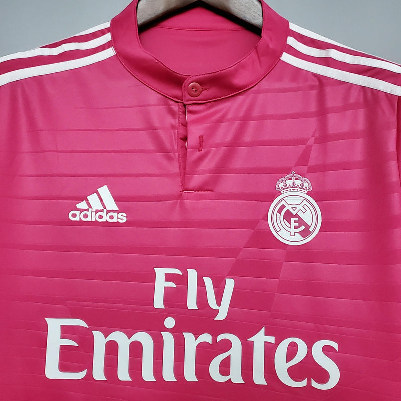 Camisa Real Madrid Retro 2014/15 manga londa - Adidas Rosa - Paixao de Torcedores